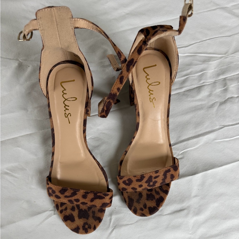 Lulu's Leopard Print Heeled Sandals